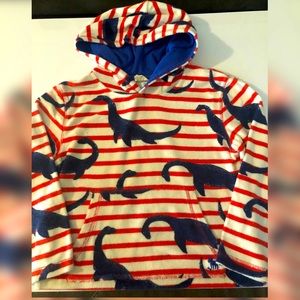 MINI Boden Toweling Hoodie Boys Dinosaur size 7/8